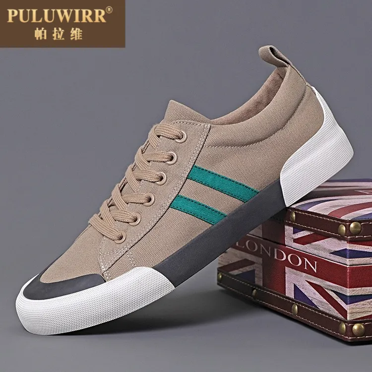 2025秋季新款男士透气帆布鞋青春时尚柔软舒适潮流百搭低帮系带鞋