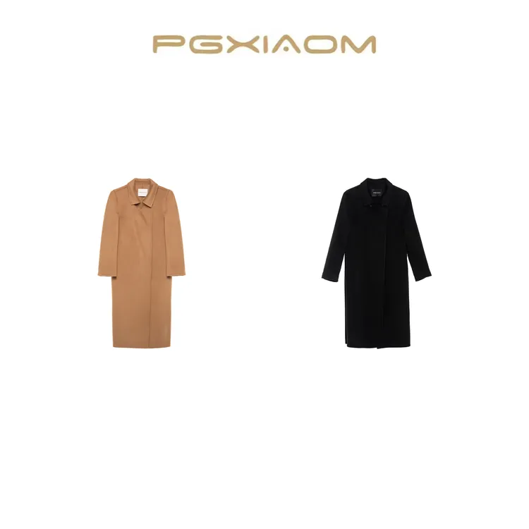 【PGXIAOM】润秀定制黑 红日驼两色V领羊毛大衣DY4552