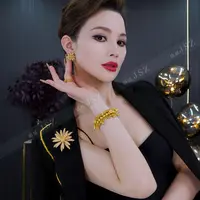 合金耳饰 2025新品手工气质款轻奢金属色亮片时尚耳环胸针66