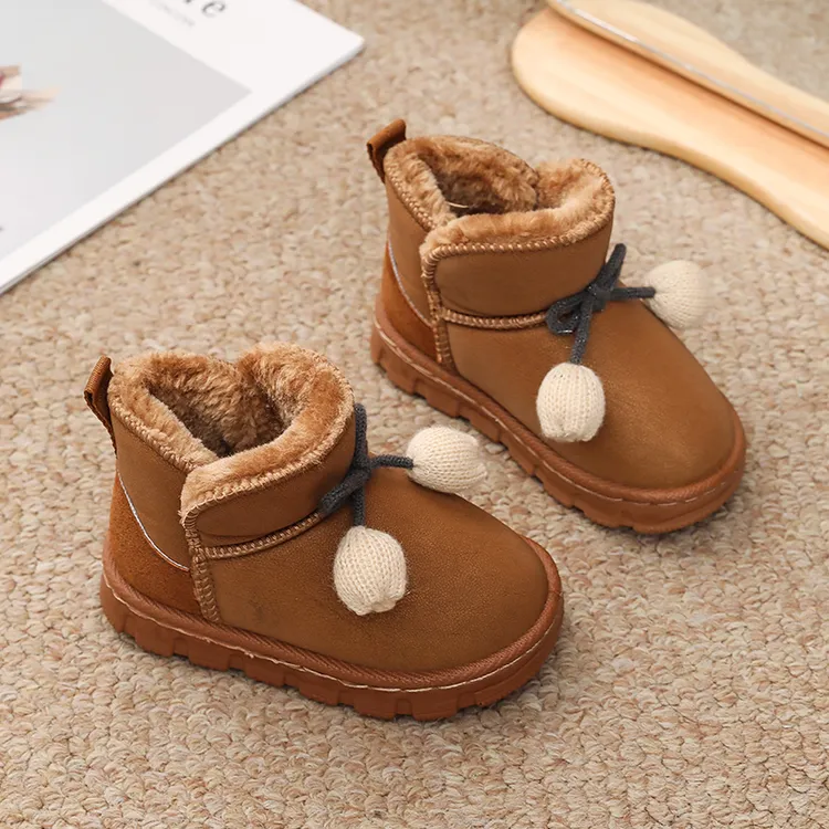 2025韩版套筒女冬季平跟女童雪地靴女童保暖加厚雪地靴