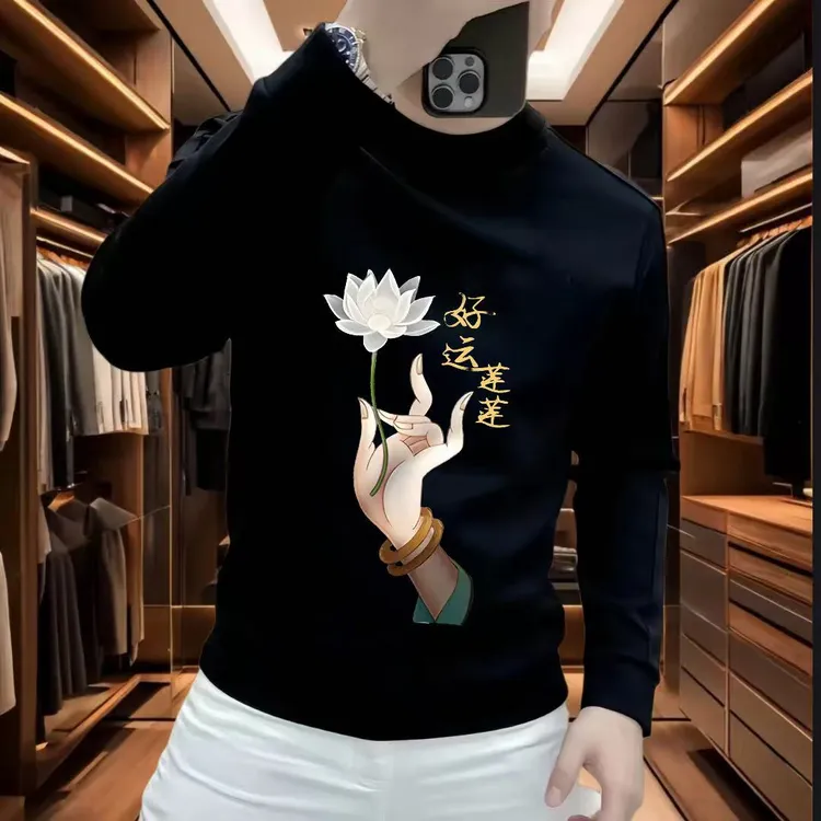 秋冬季新款网红潮流印花卫衣男士时尚套头圆领长袖休闲百搭上衣