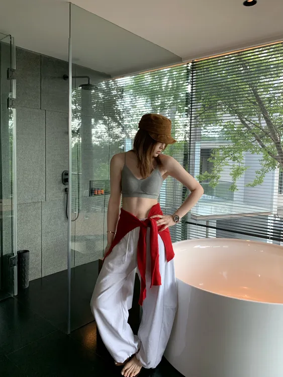 YYL 花灰色弯刀卫裤  2025秋款上新autumn  QKWL2503010