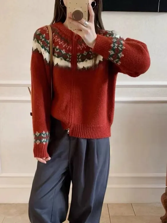 网红针织冬季开衫款常规厚度毛针织衫毛衣时尚女装针织衫