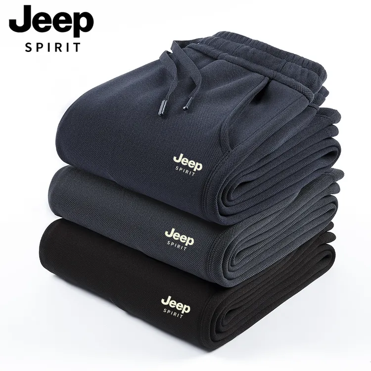 JEEPSPIRIT男士加绒加厚休闲裤防风裤运动绒面蓄热锁温双面绒