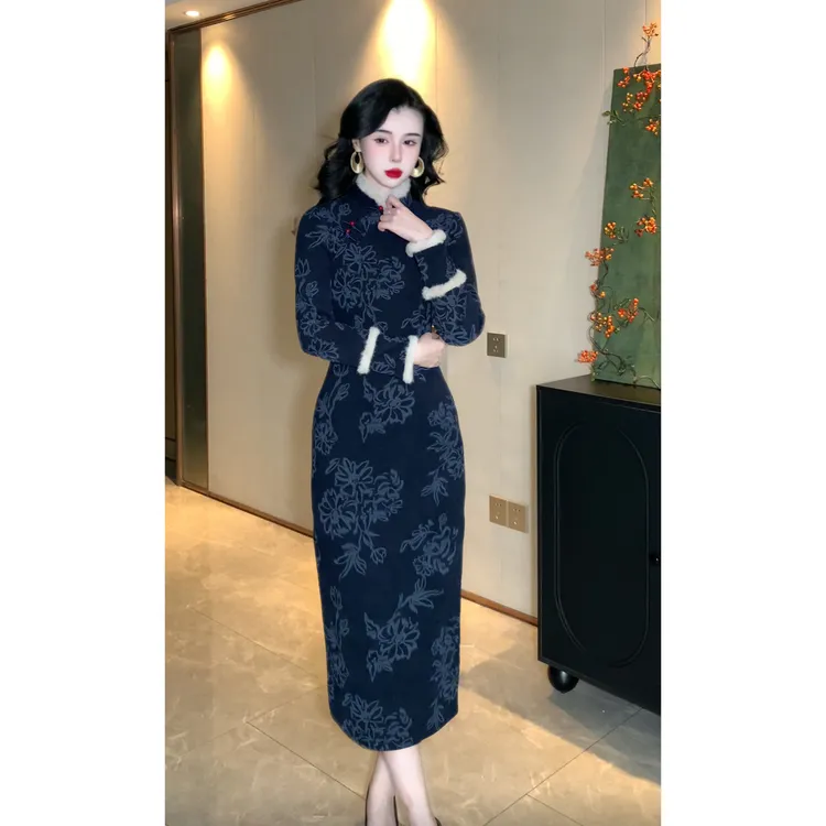 【清歌】玉簪记新款加厚国风旗袍气质显瘦显白日常旗袍衣长125