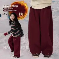 【热情似火】女童2025冬季裤子儿童休闲裤中大童洋气加绒长裤K2620