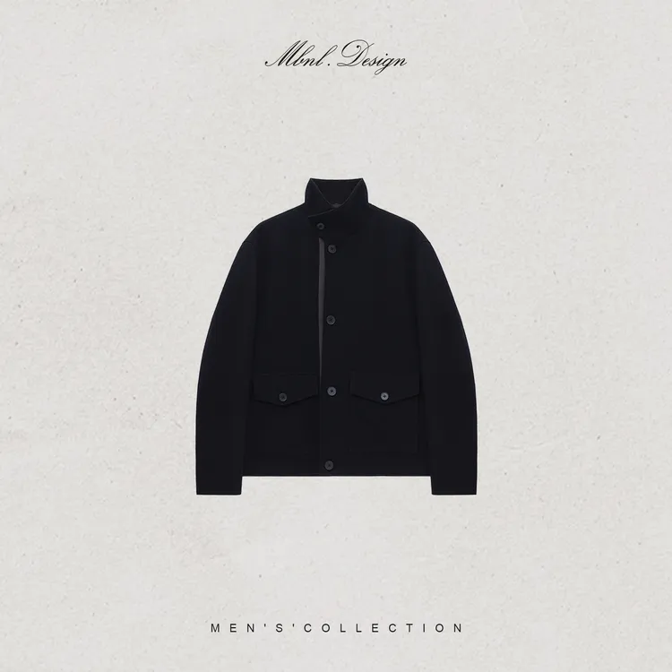 MBNL-F「H.Twill」秦磊男装90白鹅绒羊皮镶嵌门襟夹克LL-WYR7026