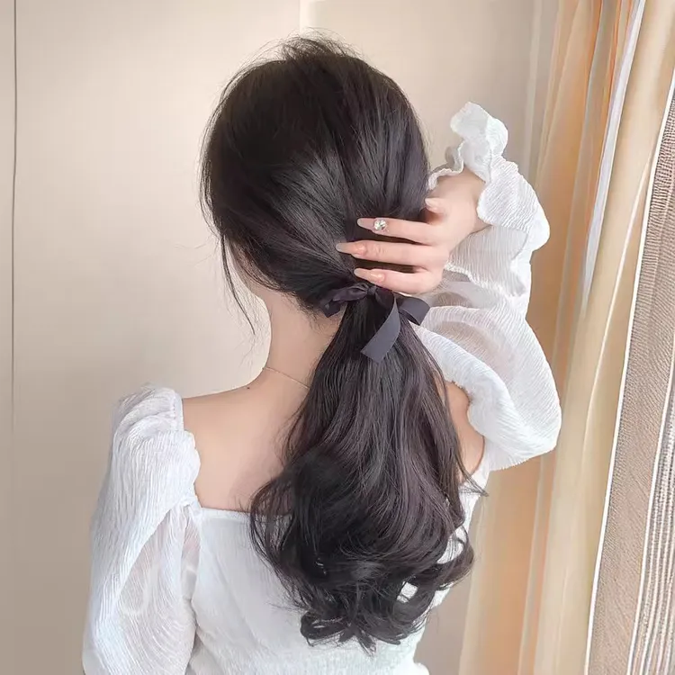 女士高温丝机制短款绑带式隐形自然卷发双马尾假发梨花辫子卷