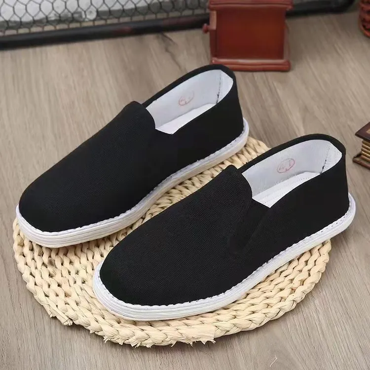 防滑透气款休闲风千层底布鞋中老年布底软底男士纯手工舒适轻便款