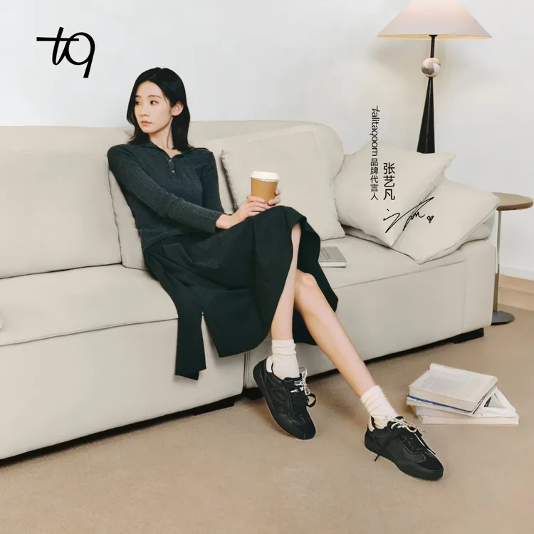 【张艺凡同款】Talitaqoom刺绣焦糖鞋厚底增高德训鞋tq休闲女鞋运动