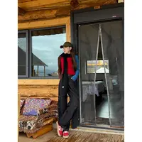 小王家小个子弯刀裤女25年新款中高腰宽松显瘦设计感牛仔裤66002