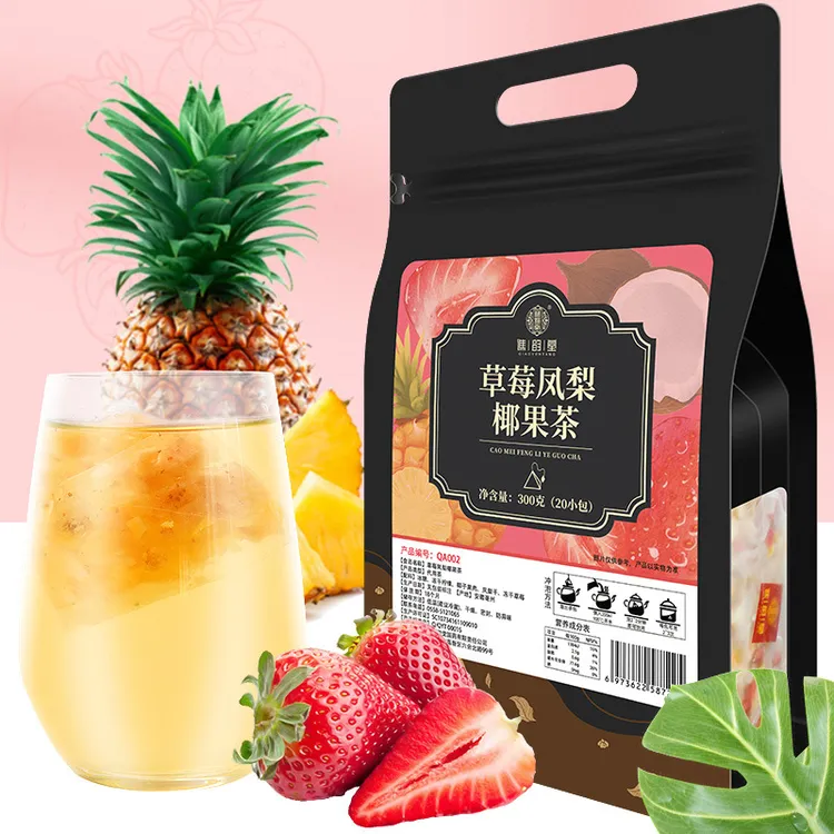 草莓凤梨椰果茶300g/20包冻干草莓柠檬凤梨干水果茶包养生茶