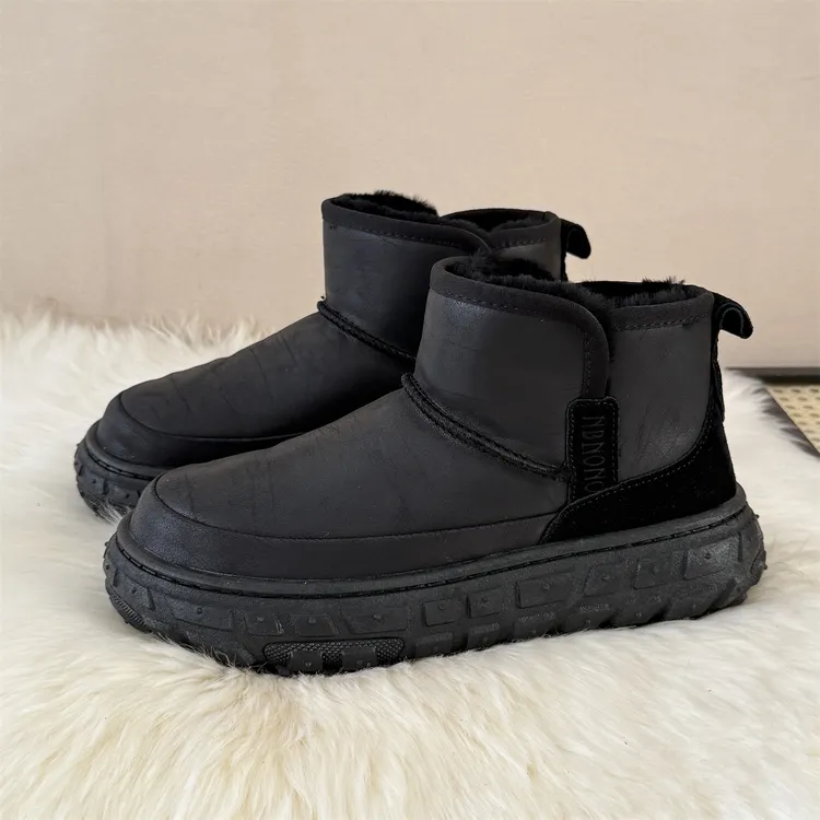 NB25856全羊毛雪地靴男款皮毛一体防水防滑户外100%真羊毛雪地靴