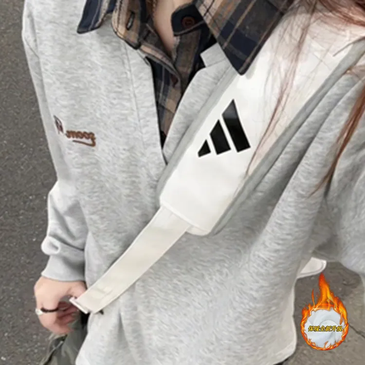 假两件拼接衬衫领卫衣男秋冬加绒美式复古格子上衣学院风情侣外套