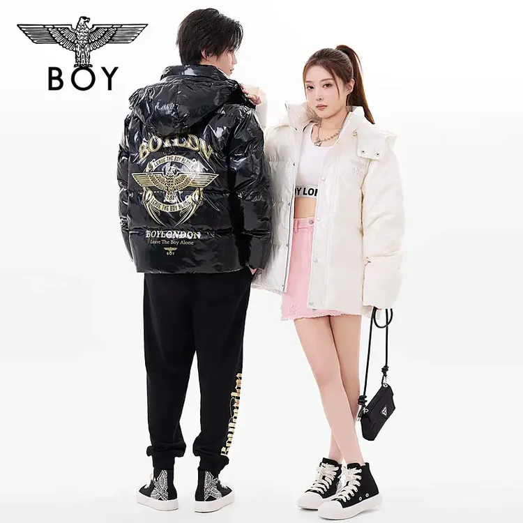 BOY LONDON冬男女同款炫彩反光保暖潮牌短款90绒外套N28913