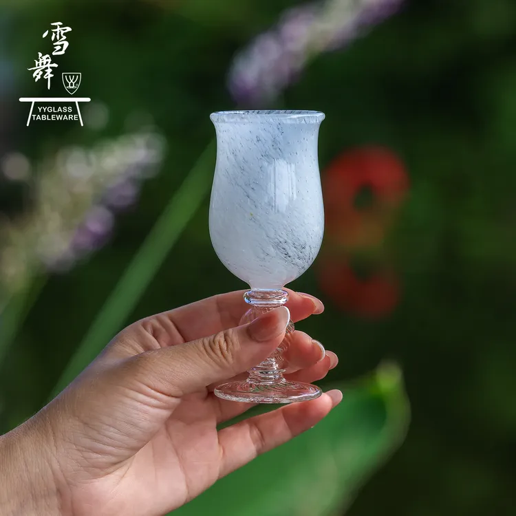 yyglass.雪舞冰织系列高硼硅耐高温玻璃茶具全手工吹制雾中杯茶杯