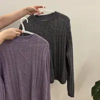 【王小姐】复古麻花圆领针织衫 套头毛衣女