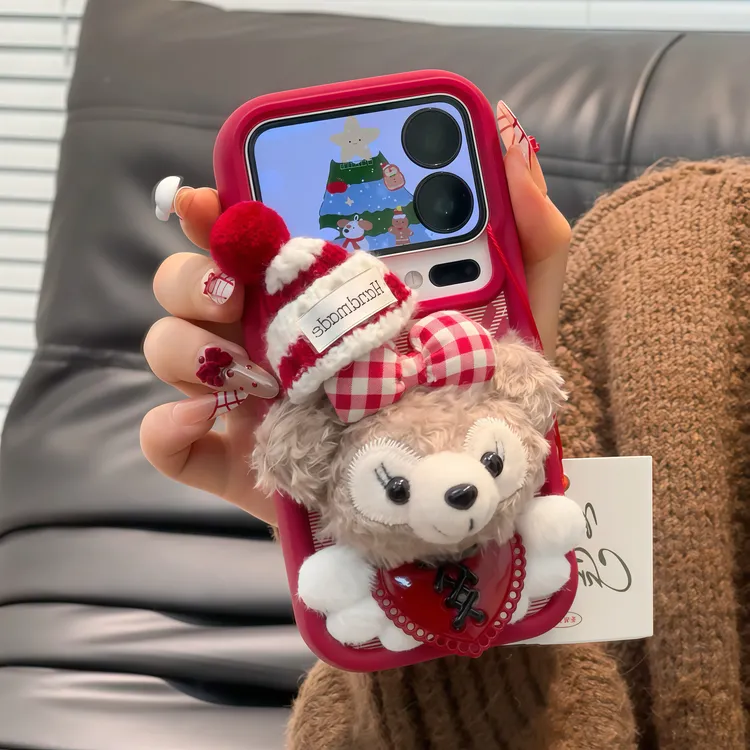 欧克里里新年红格纹三件套适用苹果17/16手机壳vivoppo华为小米15