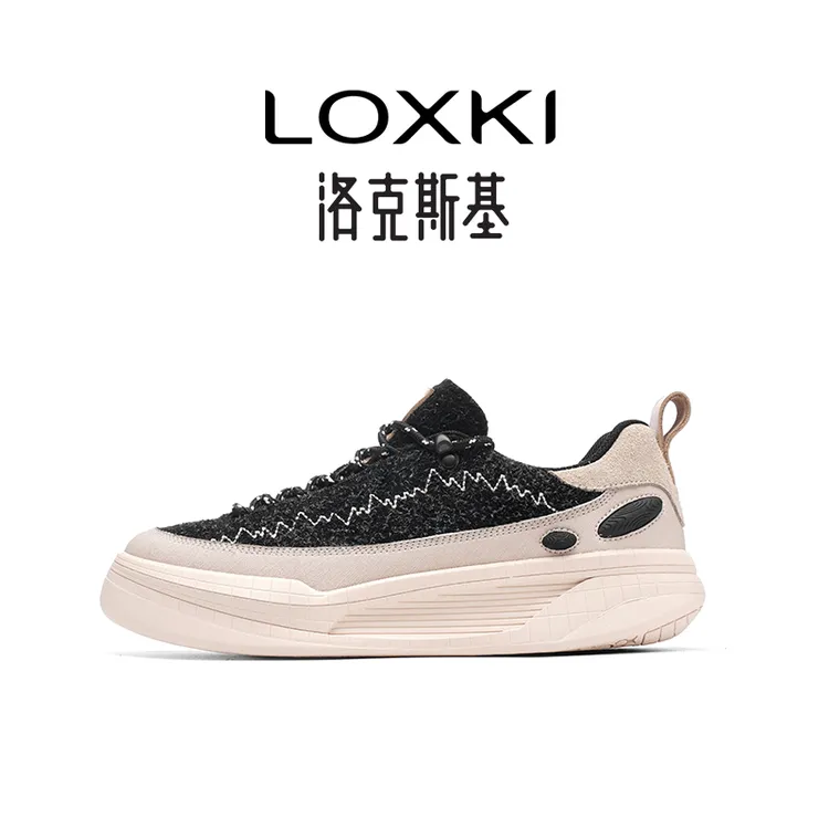 LOXKI/洛克斯基雪花绒运动鞋德训鞋休闲增高男女款男士休闲鞋秋冬