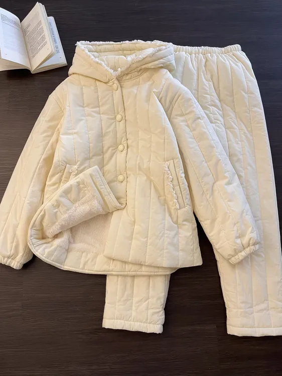 【DMXJ大梦想家】高级感简约夹棉睡衣女冬季新款宽松休闲家居服套装