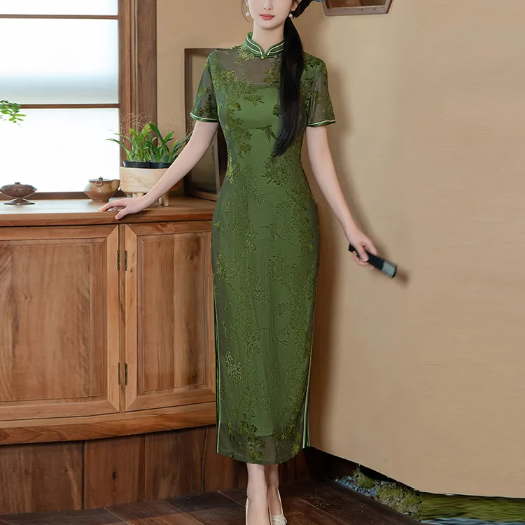 高端新中式旗袍绝美民国风夏季2025新款老上海日常可穿晚礼服长款