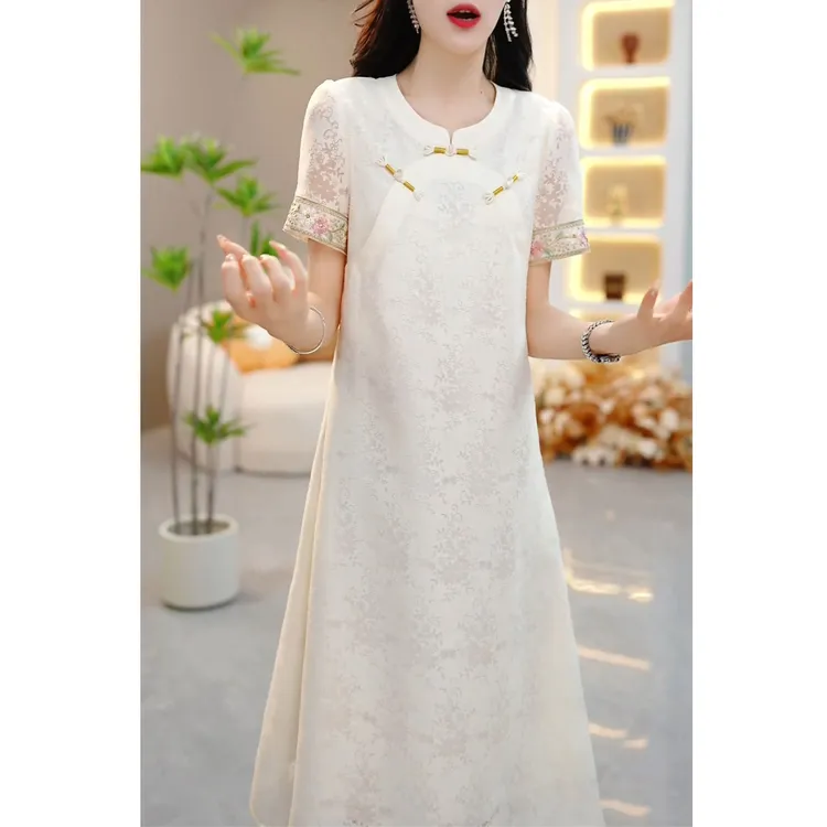 新中式国风宽松显瘦旗袍连衣裙2025夏季新款时尚洋气优雅减龄裙子