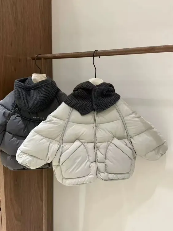 韩版童装男童外套2025新款秋装洋气宝宝保暖棉服女童短款棉袄