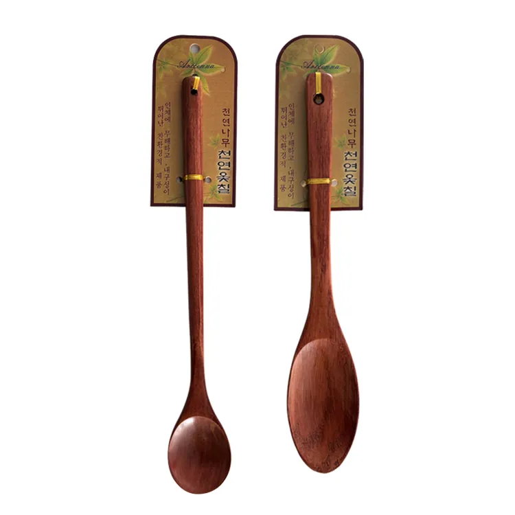 韩式长柄搅拌料理勺子 木勺 木质木头勺子