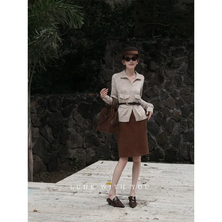 LUHE【茶岛摩卡】hehe私服~高棉针织开衫