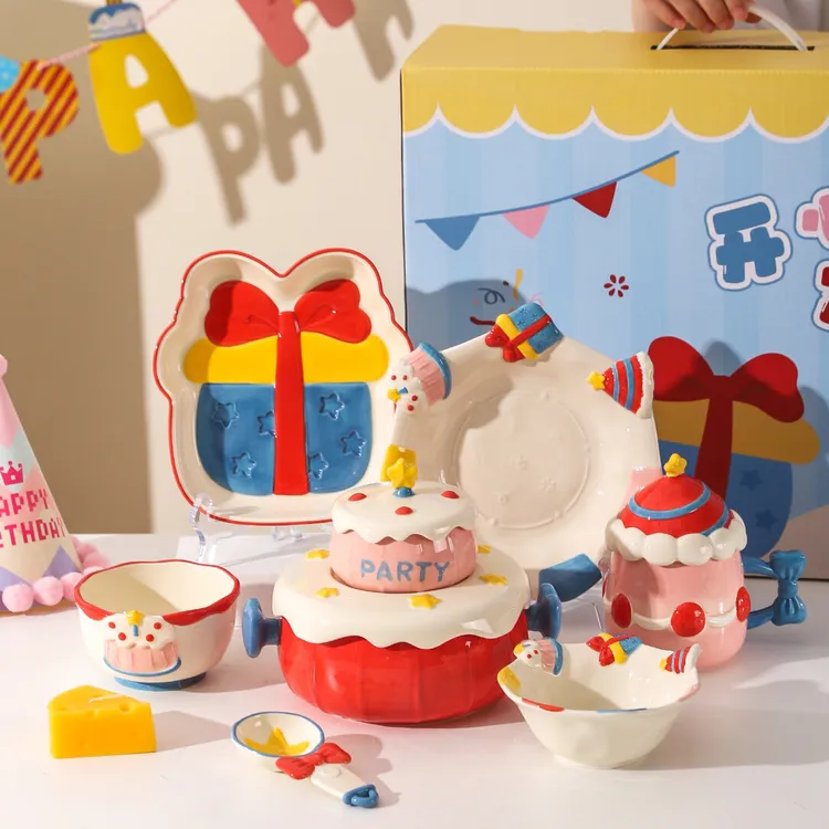 川岛屋生日礼物女生可爱碗碟套装家用一人食碗盘筷送闺蜜餐具礼盒