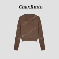 ChaxRmto斯斯山羊绒25秋冬百搭休V领套头设计打底长袖T恤SD1A2378