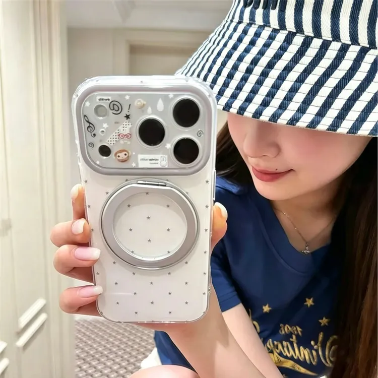 满屏星星米菲兔旋转支架适用iphone17Promax手机壳16可爱14大视窗