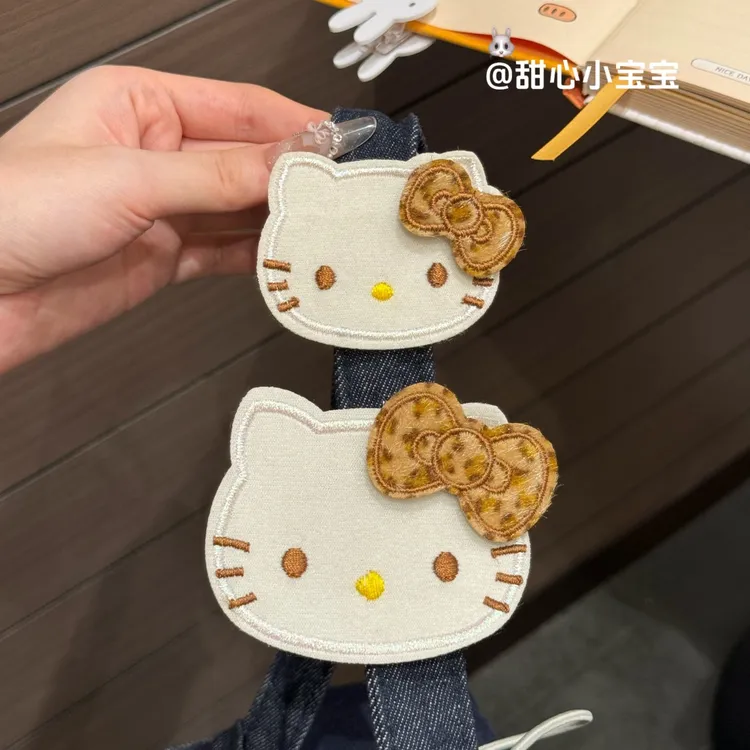 超可爱的猫咪脑袋!整理碎发魔术贴发卡化妆敷无痕刘海贴粘发贴