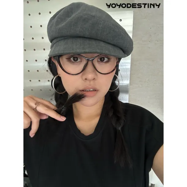 戴到62大头围显脸小减龄报童帽前进帽画家帽贝雷帽透气加大帽围