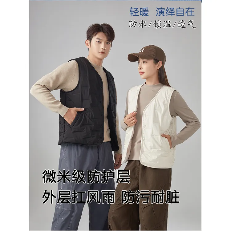 【宝嫂推荐】情侣款双面穿绒气绒羊毛马甲2587