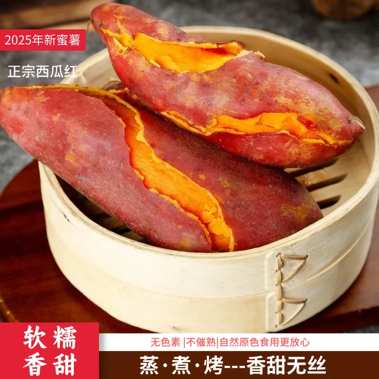 新鲜现挖西瓜红红薯粉糯甘甜沙地红薯红黄心板栗地瓜山芋