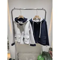 ⭐底抽绳⭐大口袋撞色连帽宽松外套（卡码拍小）