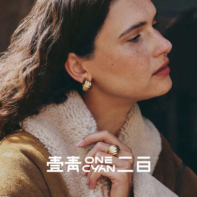 925银戒指 《玄山》925银法式可颂小众时尚金色穹顶戒指轻奢可调节