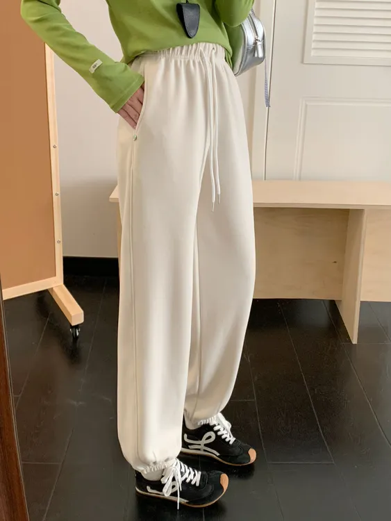 9017宽松百搭休闲松紧腰束脚卫裤