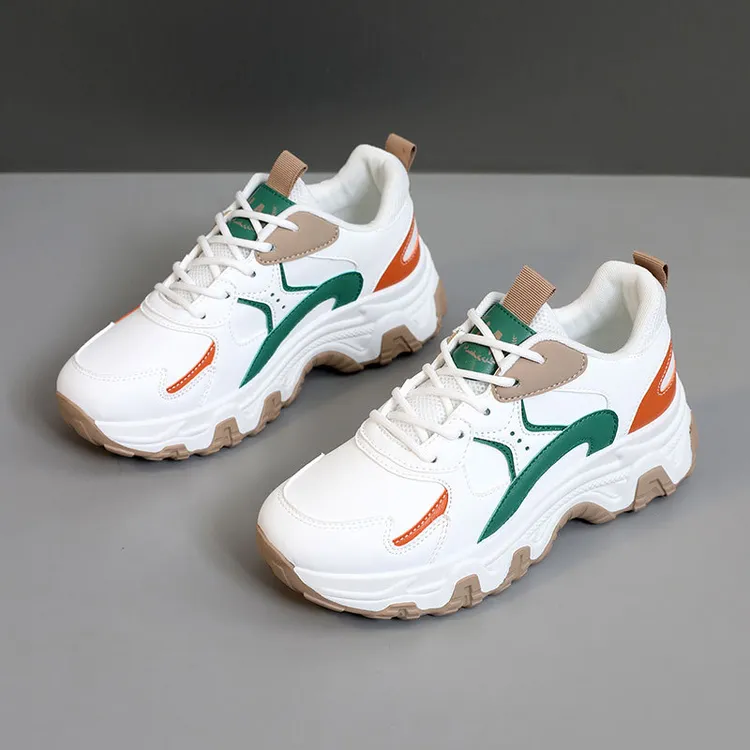 新店福利新款2025春秋季女鞋板鞋休闲拼色低帮厚底增高学院潮学生