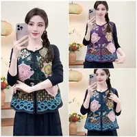 8170#秋季新款新中式《浪花朵朵》女士时尚潮流百搭刺绣马甲无袖