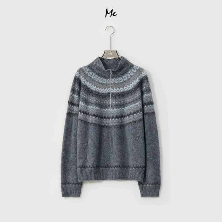 ME【100%绵羊毛莫比乌斯】北纬43°绵羊毛费尔岛提花毛衣MESA4221