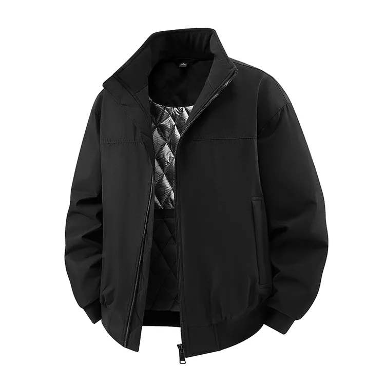 美式教练夹克立领拉链防风秋冬夹棉加厚棉服短款户外工装飞行外套