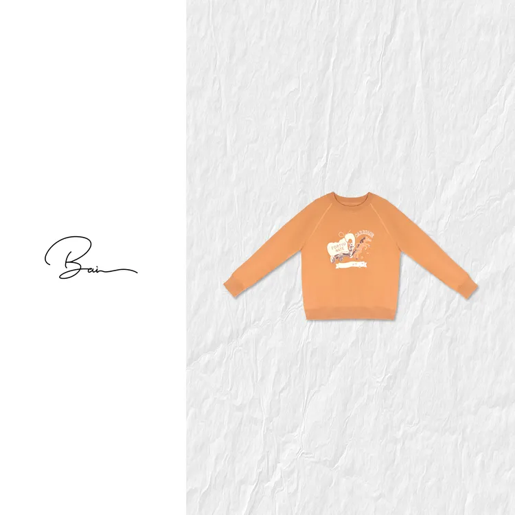 TXB “小马”棉质横织提花植绒舒适圆领针织衫XB-7912