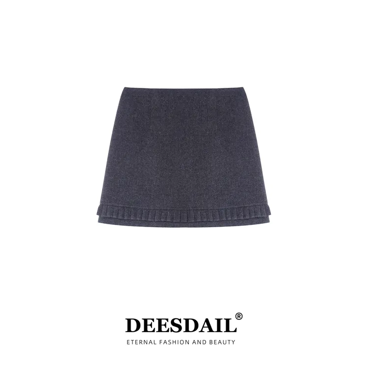 Deesdail冬深灰色一片式A字短裙裤显瘦轻奢淑女知性裙子Q166/Q168