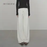 小禾【奶皮裤】羊绒高端混纺针织面料高弹松紧腰极简窄版显瘦阔腿裤