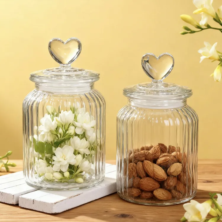 950ml买一送一装玻璃密封罐无铅玻璃糖果瓶杂粮调料瓶子带盖罐子