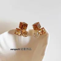 EarSpark 铜合金耳饰 几何日韩女S925银针耳钉饰品气质优雅ins