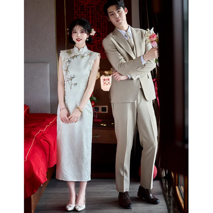 新中式改良旗袍2025新款绝美订婚礼服裙女敬酒服新娘结婚日常可穿