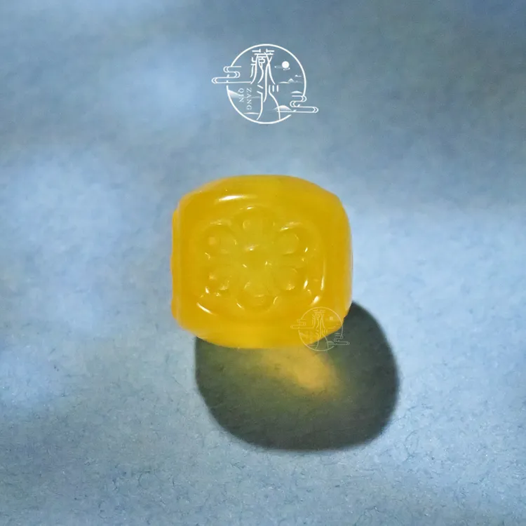 8MM黄玛瑙格桑花方珠文玩手串配饰单珠DIY散珠子手链搭配隔珠顶珠
